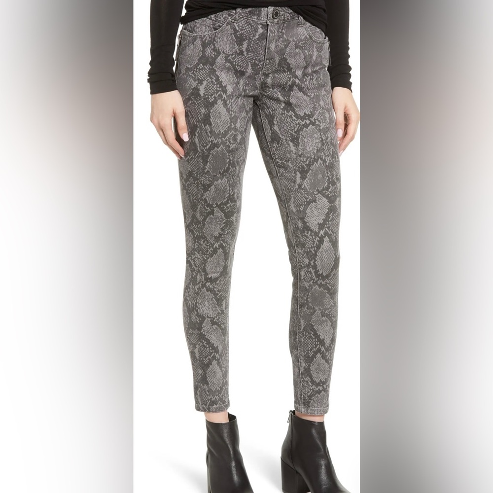 WIT & WISDOM “Ab”solution LUXE TOUCH Skinny Ankle Snake Print Jeans 16P NWT